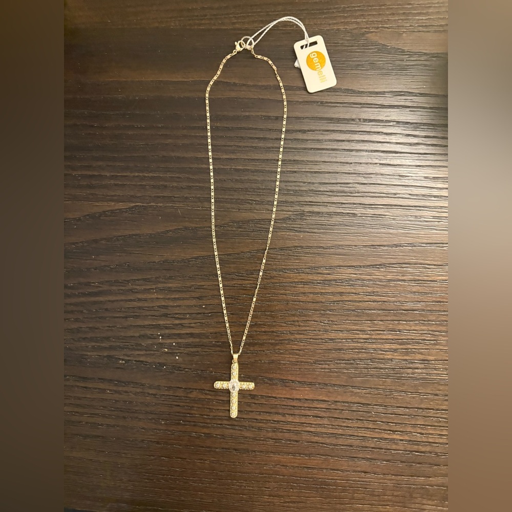 NEW Gemelli Gold Cross Necklace